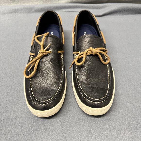 Cole Haan Loafers Mens 12 Leather Deck Camp Moc Grand O/S Slip On Shoes Coastal - Picture 3 of 15